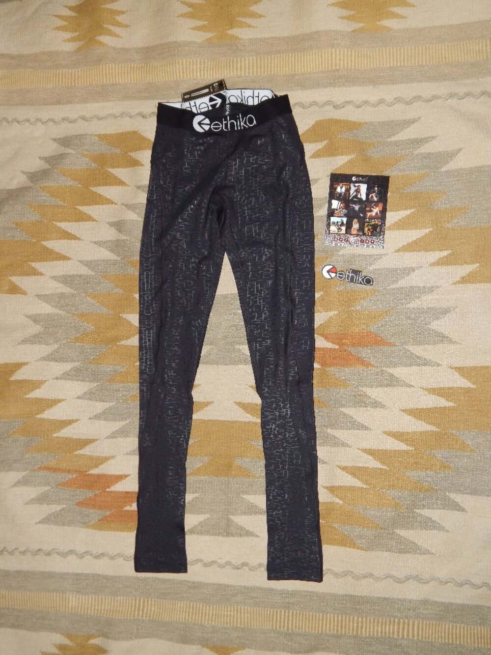 Ethika Women's XS Subzero Performance Full Tight - Black Embossed Grid NWT